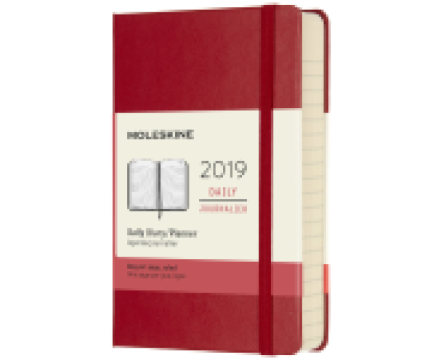 Moleskine 12havi határidőnapló Pocket napi keményfed. piros