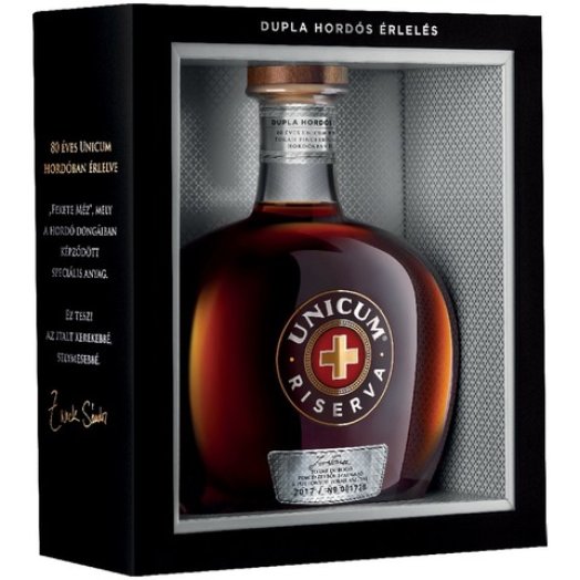 Unicum Riserva gyógynövénylikőr papír díszdobozban