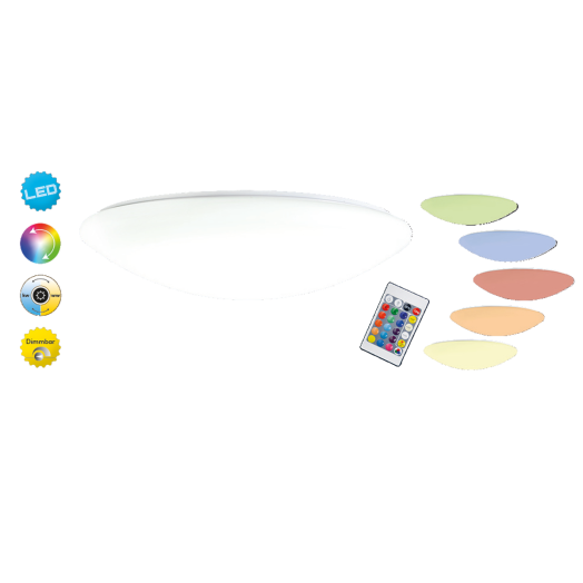 ZÜRICH RGB LED FALI/MENNYEZETI LÁMP A SZÍNVÁLTÓS D:30CM 12W 950LM Outlet