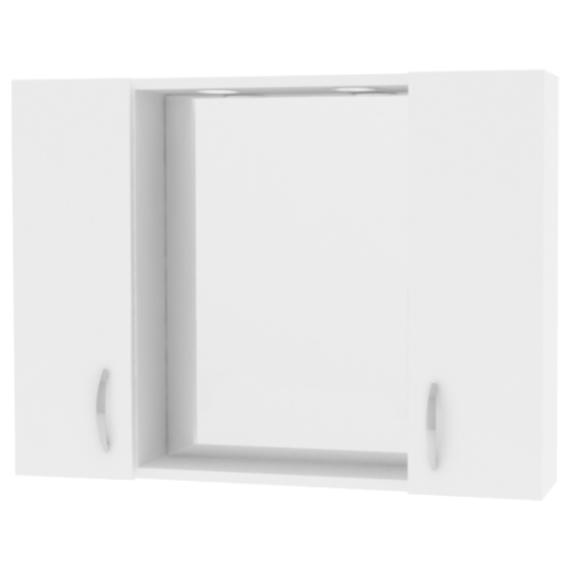 TÜKRÖS SZEKRÉNY 2AJTÓS 77X57X15,5CM LED VILÁGÍTÁSSAL