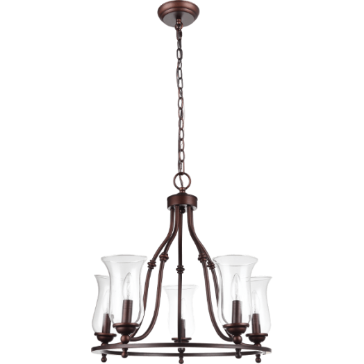 CSILLÁR 5×E14 MAX 60W FÉM/ÜVEG 60×55CM Outlet