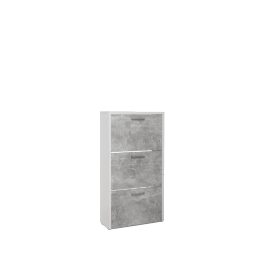 FULDA1 CIPŐSSZEKRÉNY 3AJTÓ FEHÉR/BETON DEKOR 61X115X25CM