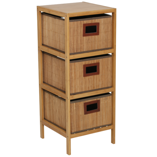 BAMBUSZ POLC 3 FIÓKKAL 34X86X36CM Outlet