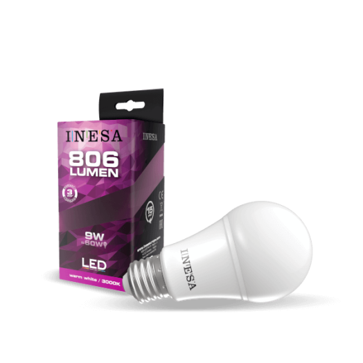 LED FÉNYFORRÁS GÖMB E27 9W