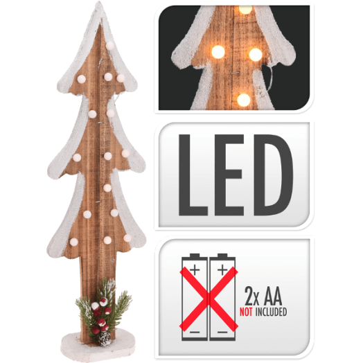 DEKOR FA LEDES 15X40X8CM, FA 10DB MELEG FEHÉR LEDDEL, ELEMES Outlet