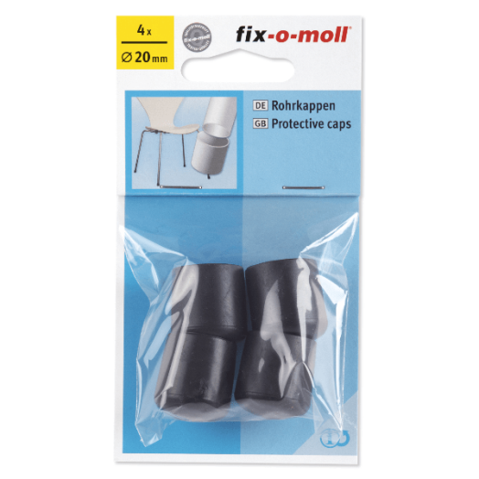 CSŐKUPAK 20MM ÁTMÉRŐ FEKETE, 4DB-OS