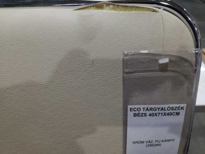 ECO TÁRGYALÓSZÉK BÉZS 40X71X40CM KRÓM VÁZ, PU KÁRPIT (295284) Outlet