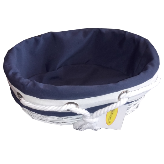 TÁROLÓKOSÁR S-ES VESSZŐ/TEXTIL OVÁLIS, FEHÉR Outlet