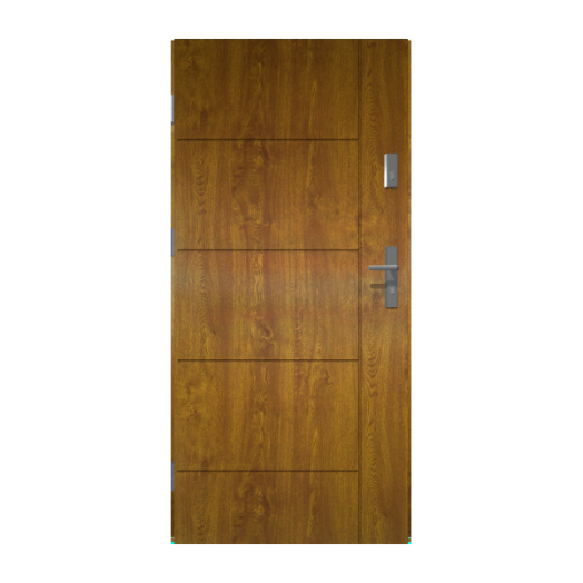 LINEA KÜLTÉRI BEJÁRATI ACÉL AJTÓ, ARANY TÖLGY 99X210CM BAL