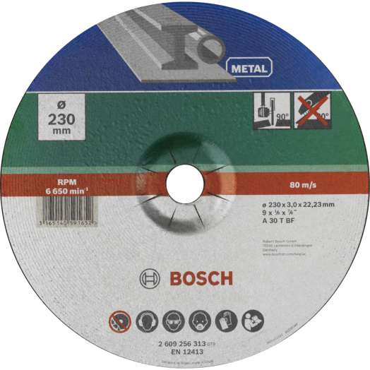 VÁGÓTÁRCSA FÉMHEZ 180X3MM HAJLÍTOTT Outlet