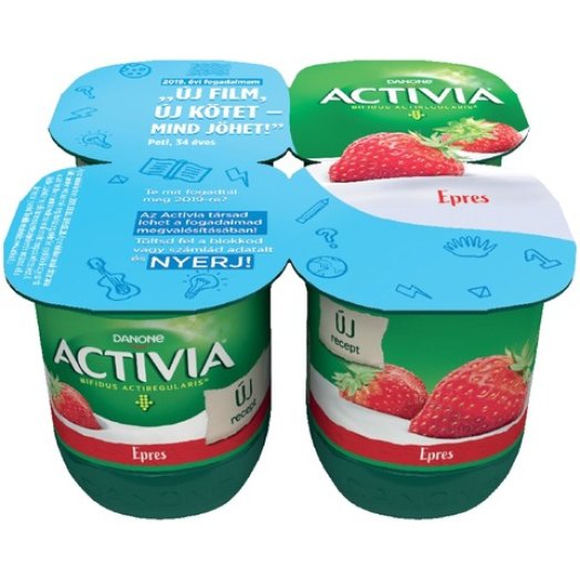 Danone Activia gyümölcsjoghurt, natúr joghurt vagy gyümölcsjoghurt teljes kiőrlésű gabonával