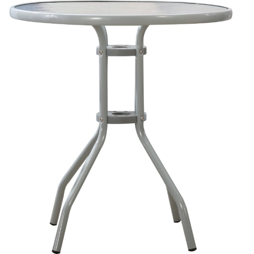 ASZTAL 70CM ÁTMÉRŐVAL FÉM VÁZAS ÜVEG ASZTALLAPPAL 72CM SZÜRKE ROS Outlet
