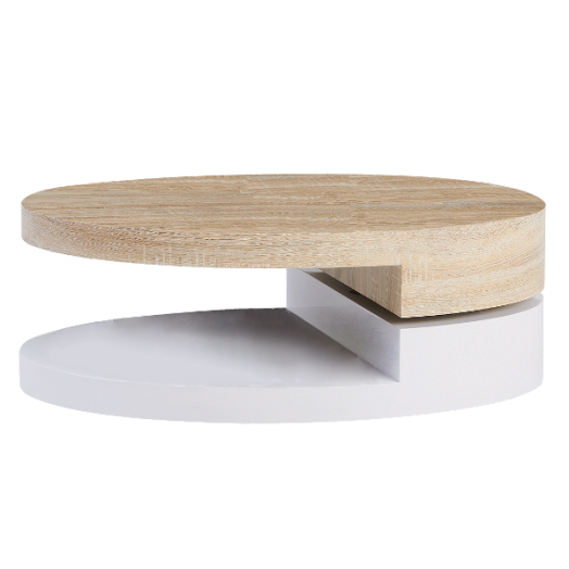 DOHÁNYZÓASZTAL 100X60X33CM HG FEHÉR/SONOMA TÖLGY MDF Outlet