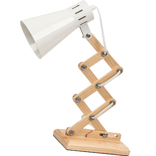 EDGAR ASZTALI LÁMPA E14 25W FEHÉR+FA Outlet