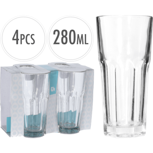 ÜVEGPOHÁR SZETT 280 ML 4 DB-OS