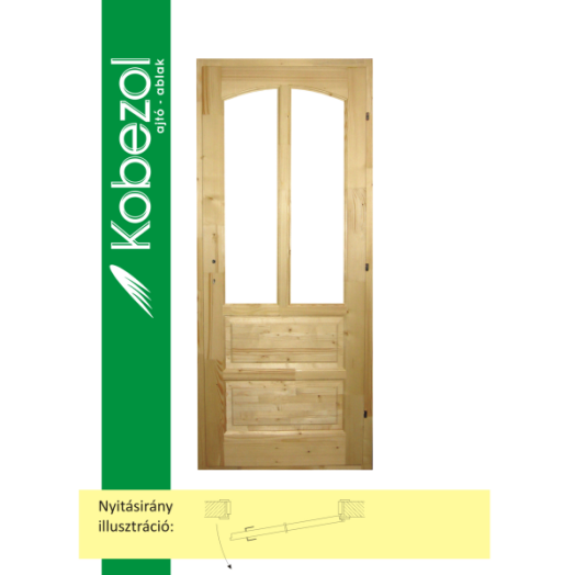 ROXANE CLASSIC ÜVEGEZHETŐ BELSŐ     AJTÓ, TÖMÖR FENYŐ 90*210  BAL