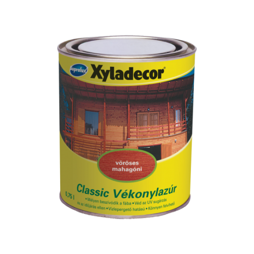 S.XYLADECOR CLASSIC VÉKONYLAZÚR     0,75L VÖRÖSES MAHAGÓNI OLDÓSZERES