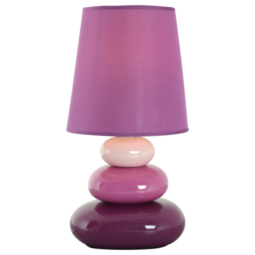 STONE ASZTALI LÁMPA E14 40W LILA    ÁTM.: 16,5CM MAG.: 31CM