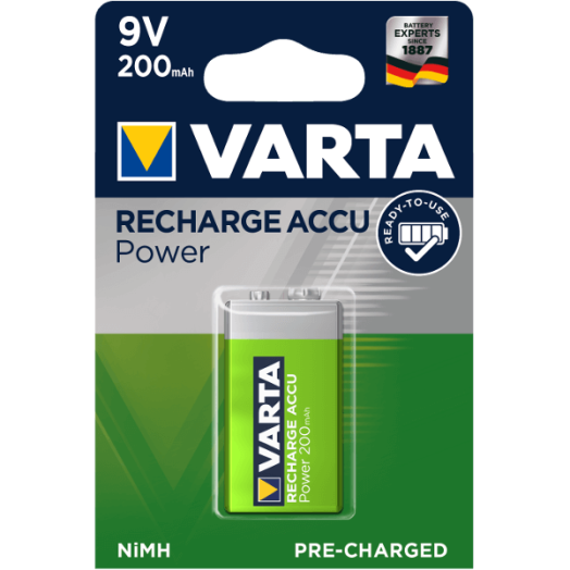 VARTA POWER AKKU R2U 9V  BLI 1      9 V , 200 MAH