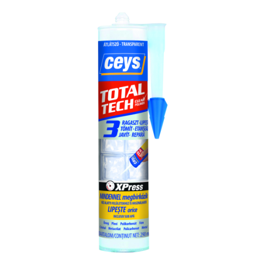 CEYS TOTAL TECH SZILIKONOS RAGASZTÓ KARTUSOS-ÁTLÁTSZÓ 290ML