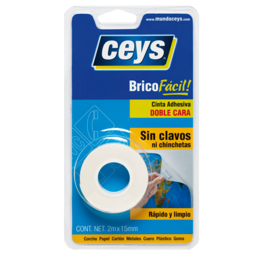 RAGASZTÓSZALAG KÉTOLDALÚ 2 M X 15MM CEYS