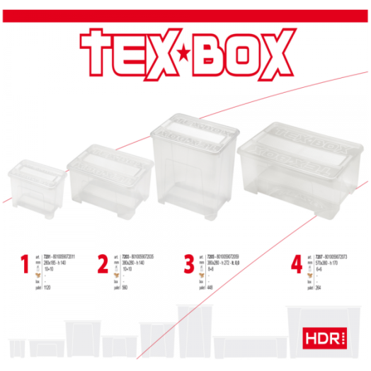 TEX BOX TÁROLÓDOBOZ 28*18,5*14CM    TETŐVEL