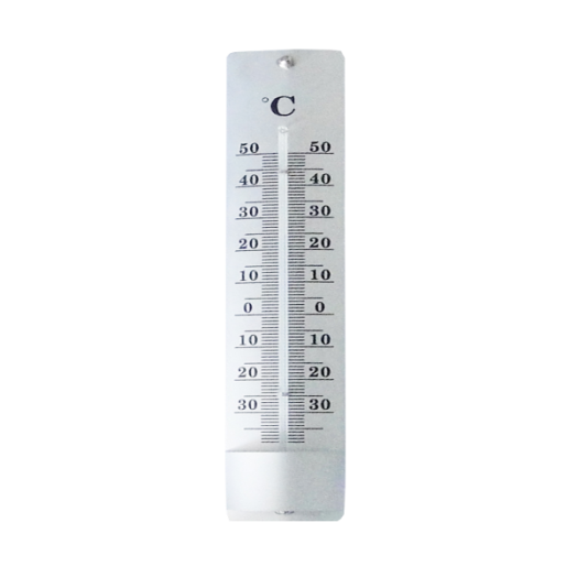 HŐMÉRŐ ALUMINIUM FEHÉR 21,5CM       ALKOHOLOS SZÁL, DOMBORÚ (ZL178)