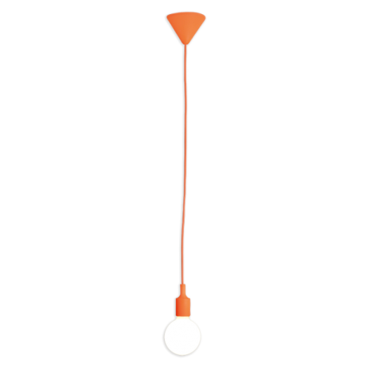 SZÍNES SZILIKON KÁBEL-FÜGG. 1*E27 60W NARANCS 100CM