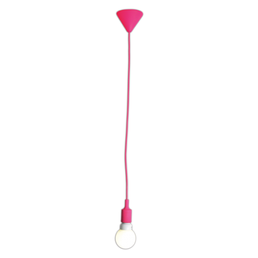 SZILIKON SZÍNES KÁBEL-FÜGG. 1*E27   60W PINK 100CM