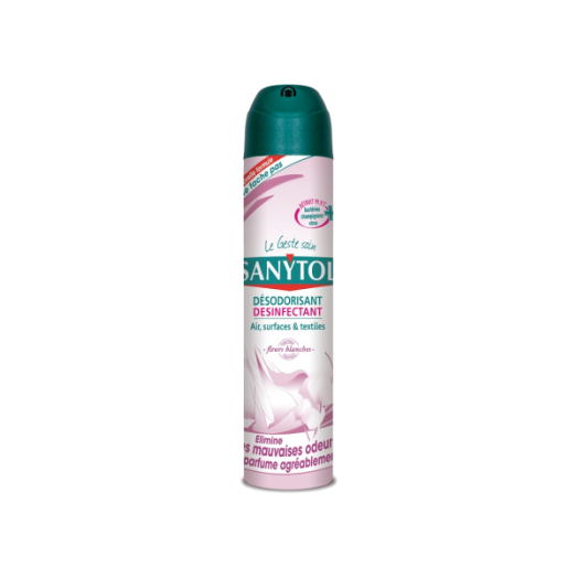 SANYTOL FERTŐTLENÍTŐ AEROSOL 300ML  LÉGFRISSÍTŐ+SZAGTALANÍTÓ, VIRÁGOS