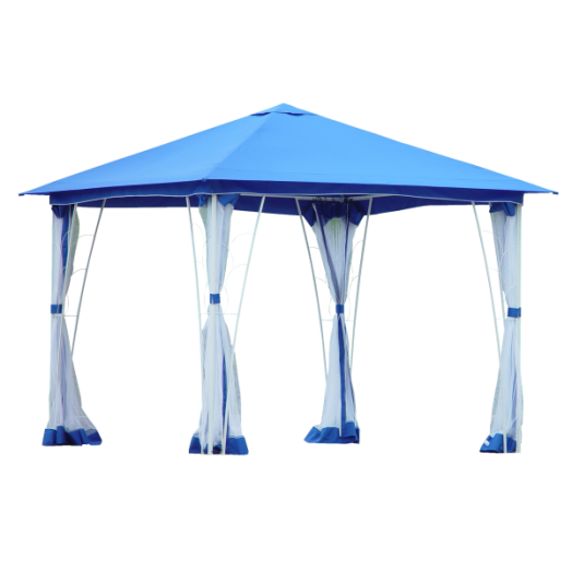 FÉMVÁZAS KÉK PAVILON SZÚNYOGHÁLÓVAL