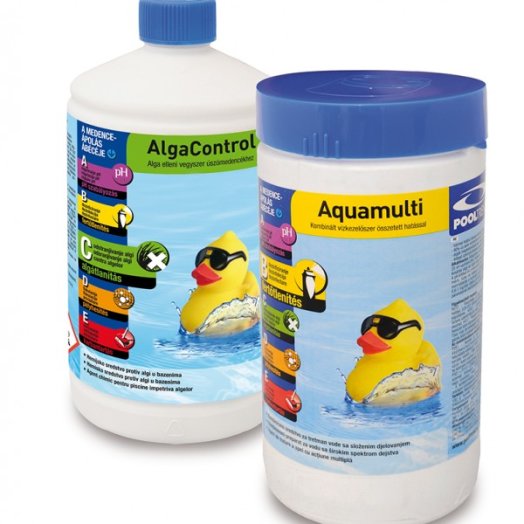 POOLCLEAN DUO PACK MEDENCEKÉMIA     ALGACONTROL 1L+AQUAMULTI 1KG