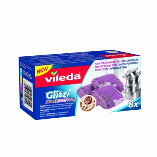 FÉMSÚROLÓ SZIVACS 8DB GLITZI SZAPPANOS, VILEDA