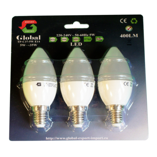 LED GYERTYA IZZÓ SMD E14 5W 400LM 3000K 3DB/CSOMAG
