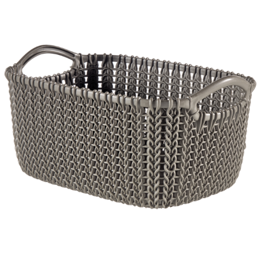 KNIT KOSÁR 3L SÖTÉTBARNA TÉGLALAP 13,7X16,7X24,7CM MŰANYAG