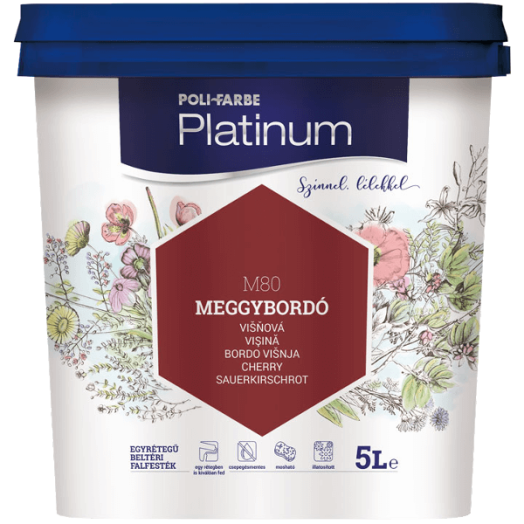 PLATINUM BELTÉRI FALFESTÉK 5L MEGGYBORDÓ M80 DISZPERZIÓS