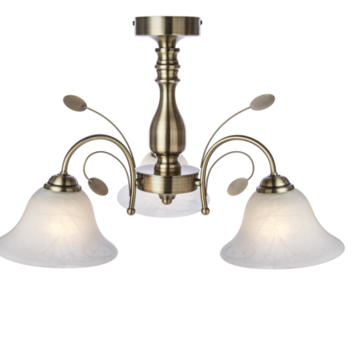 LU BRONZE MENNYEZETI LÁMPA 3*E27    60W BRONZ/ÜVEG 60*60CM