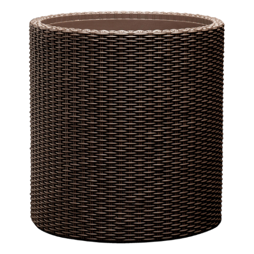 VIRÁGTARTÓ "L CYLINDER PLANTER" BARNA, 43,4X43,4X44,3CM