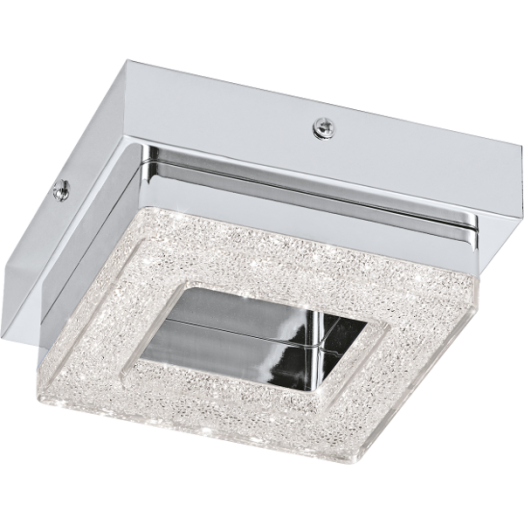 FRADELO LED FALI/MENNY.L 1X4W 400LM 12X12CM ACÉL/MŰA/KRISTÁLY