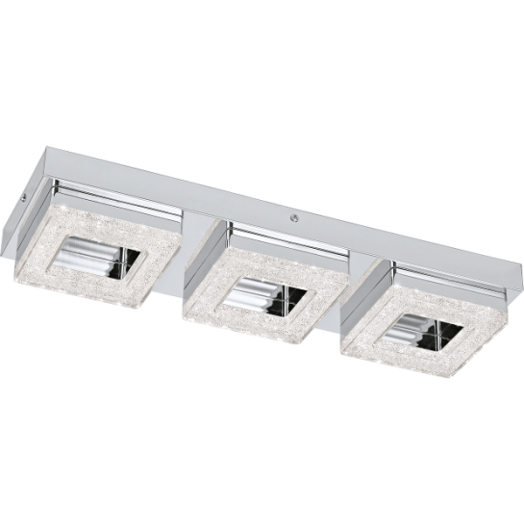 FRADELO LED FALI/MENNY.L 3X4W 1200LM 44X12X6CM ACÉL/MŰA/KRISTÁLY