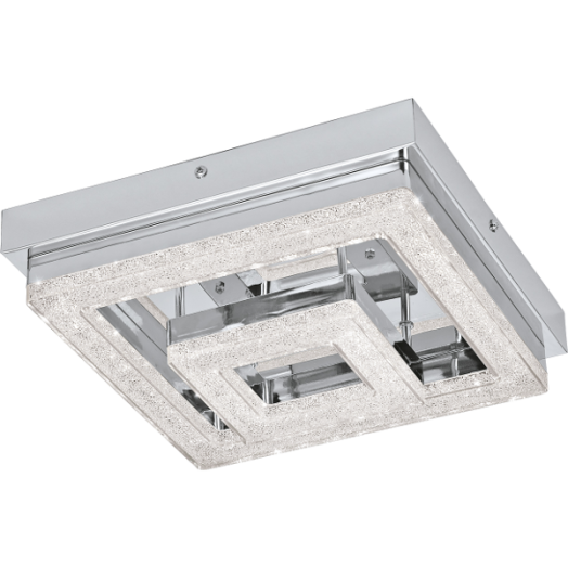 FRADELO LED MENNY.L 12W 1250LM 24X24X6CM ACÉL/MŰA/KRISTÁLY