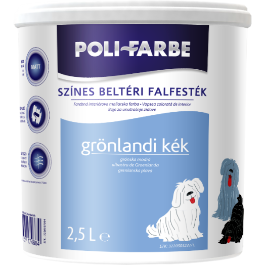 POLI-FARBE BELTÉRI FALFESTÉK 2,5L GRÖNLANDI KÉK
