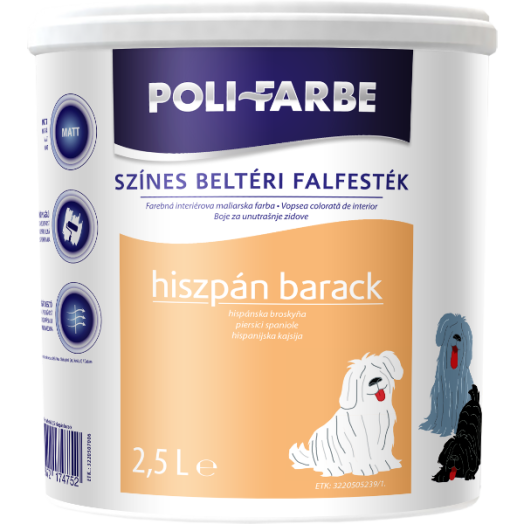 POLI-FARBE BELTÉRI FALFESTÉK 2,5L HISZPÁN BARACK