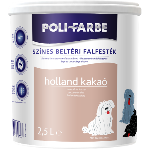 POLI-FARBE BELTÉRI FALFESTÉK 2,5L HOLLAND KAKAÓ