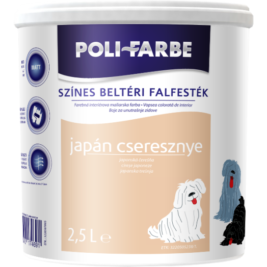 POLI-FARBE BELTÉRI FALFESTÉK 2,5L JAPÁN CSERESZNYE