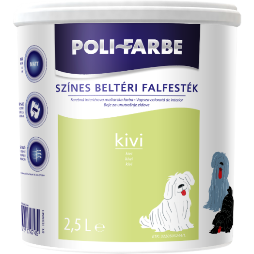 POLI-FARBE BELTÉRI FALFESTÉK 2,5L KIVI