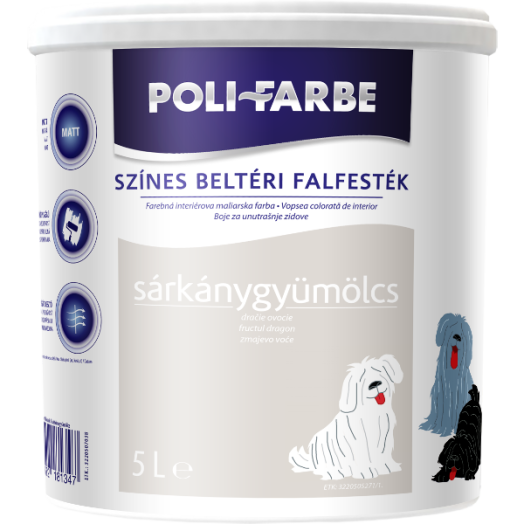 POLI-FARBE BELTÉRI FALFESTÉK 5L SÁRKÁNYGYÜMÖLCS