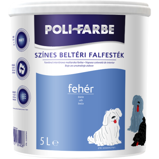 POLI-FARBE BELTÉRI FALFESTÉK 5L FEHÉR