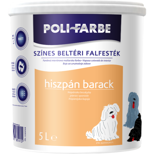 POLI-FARBE BELTÉRI FALFESTÉK 5L HISZPÁN BARACK