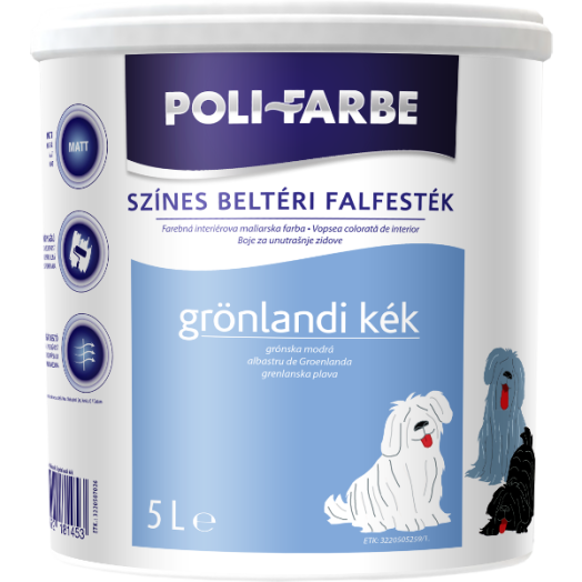 POLI-FARBE BELTÉRI FALFESTÉK 5L GRÖNLANDI KÉK